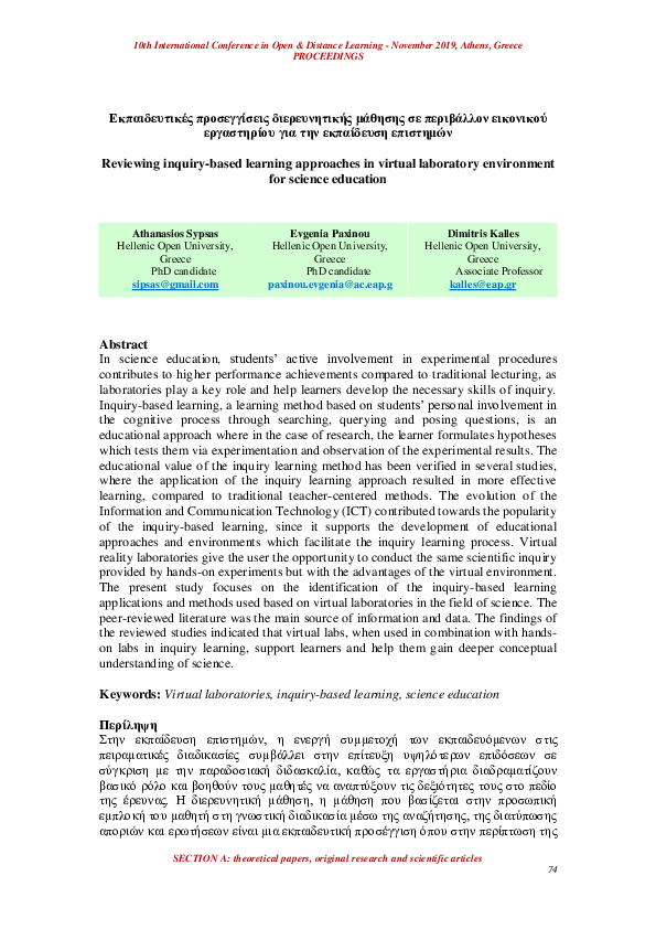 (PDF) Reviewing inquiry-based learning approaches in virtual laboratory ...