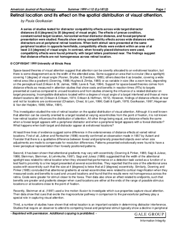 (PDF) Retinal Location and Its Effect on the Spatial Distribution of ...