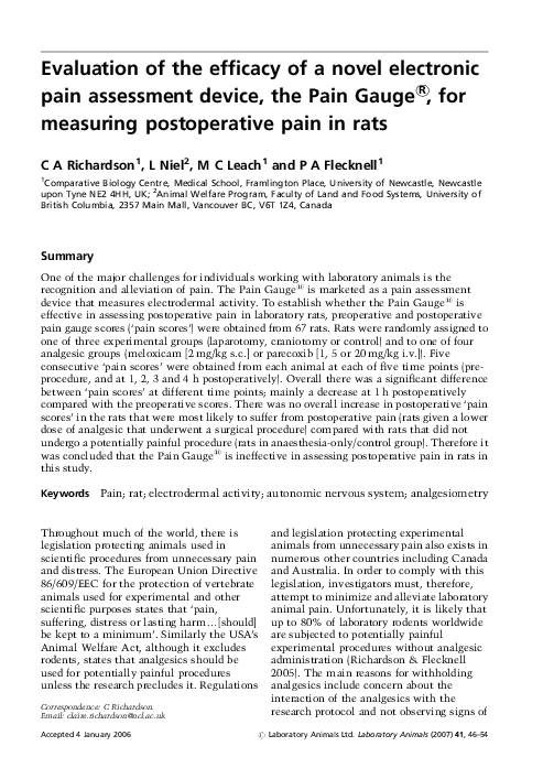 (PDF) Evaluation of the efficacy of a novel electronic pain assessment ...