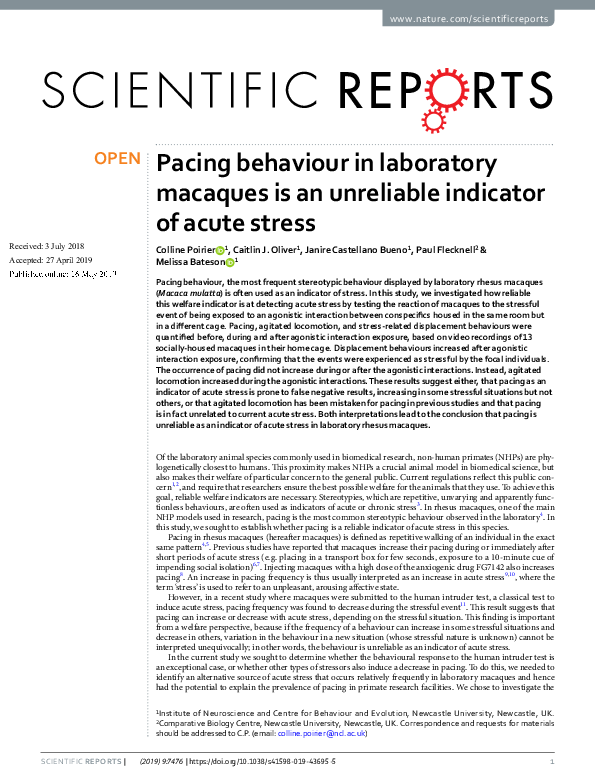(PDF) Pacing behaviour in laboratory macaques is an unreliable ...