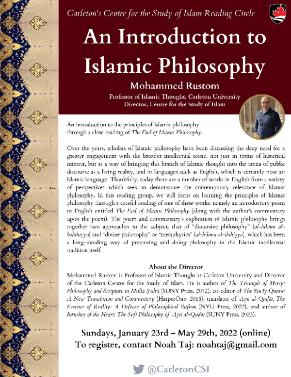 (PDF) An Introduction to Islamic Philosophy (Reading Circle, 2022)
