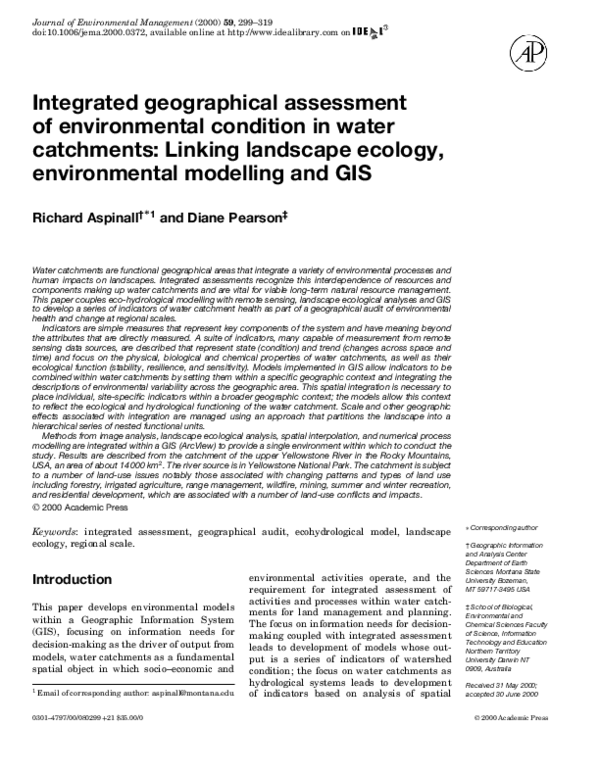 (PDF) Integrated geographical assessment of environmental condition in ...