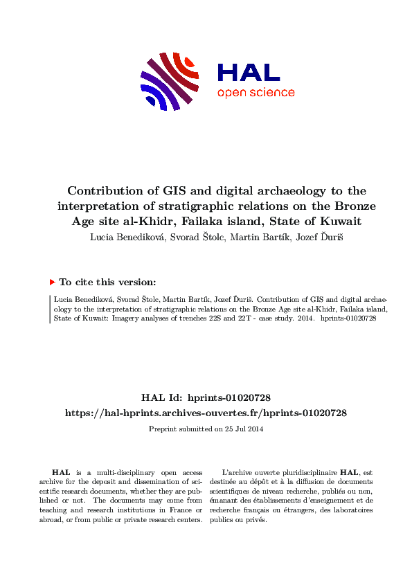 (PDF) Contribution of GIS and digital archaeology to the interpretation ...