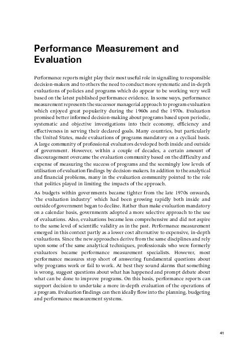 (PDF) Performance measurement and evaluation