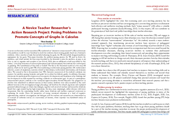 (PDF) A Novice Teacher Researcher’s Action Research Project: Posing ...