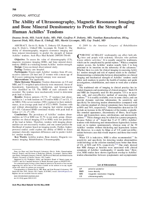 (PDF) The Ability of Ultrasonography, Magnetic Resonance Imaging and ...