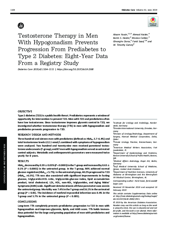 (PDF) Testosterone Therapy in Men With Hypogonadism Prevents ...