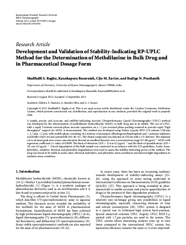 (PDF) Development and Validation of Stability Indicating RP-HPLC Method ...