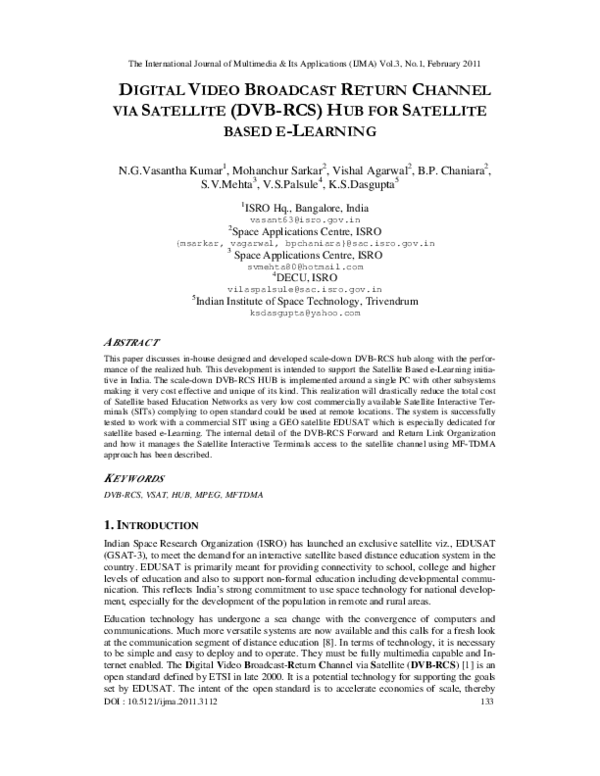 (PDF) Digital Video Broadcast Return Channel via Satellite (DVB-RCS ...