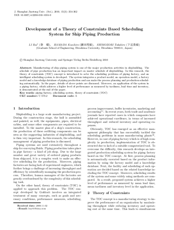 (PDF) Development of a theory of constraints based scheduling system ...