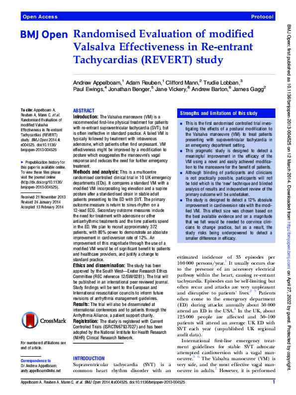 (PDF) Randomised evaluation of modified valsalva effectiveness in re ...