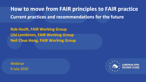 (PDF) WEBINAR: How to move from FAIR principles to FAIR practice ...