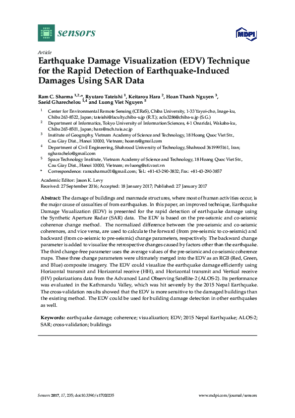 (PDF) Earthquake Damage Visualization (EDV) Technique for the Rapid ...