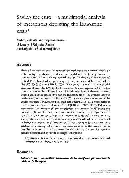 (PDF) Saving the euro – a multimodal analysis of metaphors depicting ...