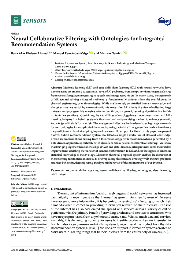 (PDF) Neural Collaborative Filtering with Ontologies for Integrated ...