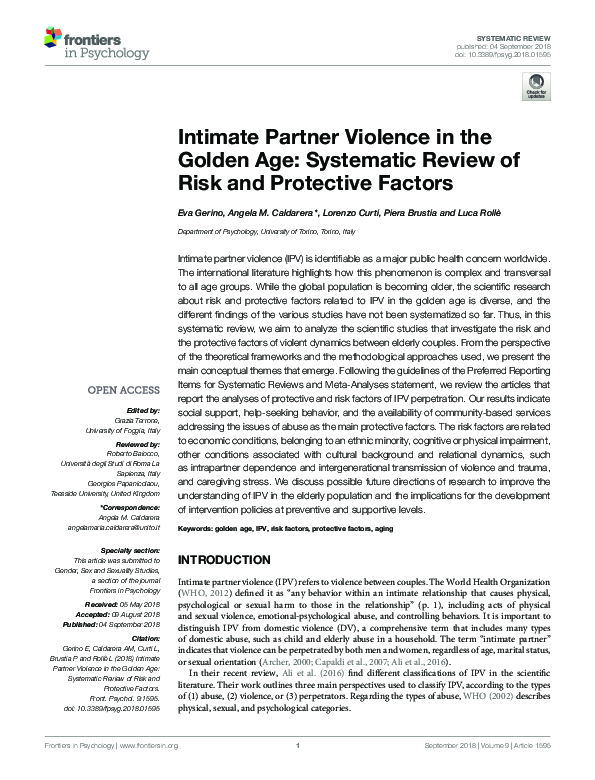 (PDF) Intimate Partner Violence in the Golden Age: Systematic Review of ...