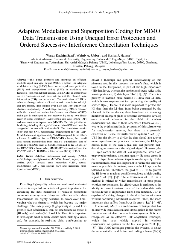 (PDF) Adaptive Modulation and Superposition Coding for MIMO Data ...