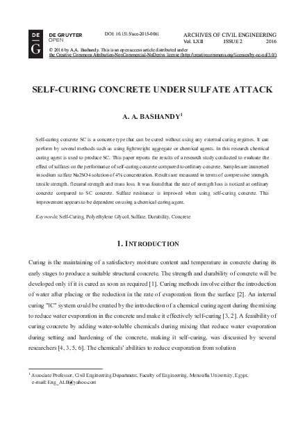 (PDF) Self-Curing Concrete under Sulfate Attack