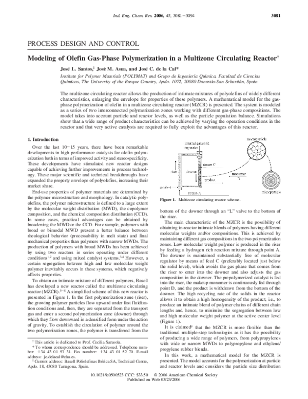 (PDF) Modeling of Olefin Gas-Phase Polymerization in a Multizone ...