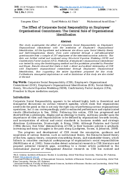 (PDF) The Effect of Corporate Social Responsibility on Employees ...