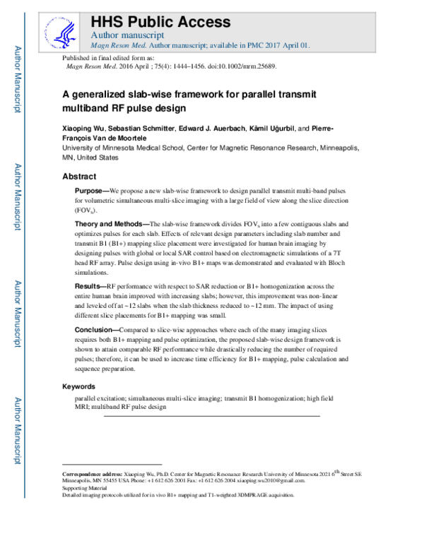 (PDF) A generalized slab-wise framework for parallel transmit multiband ...