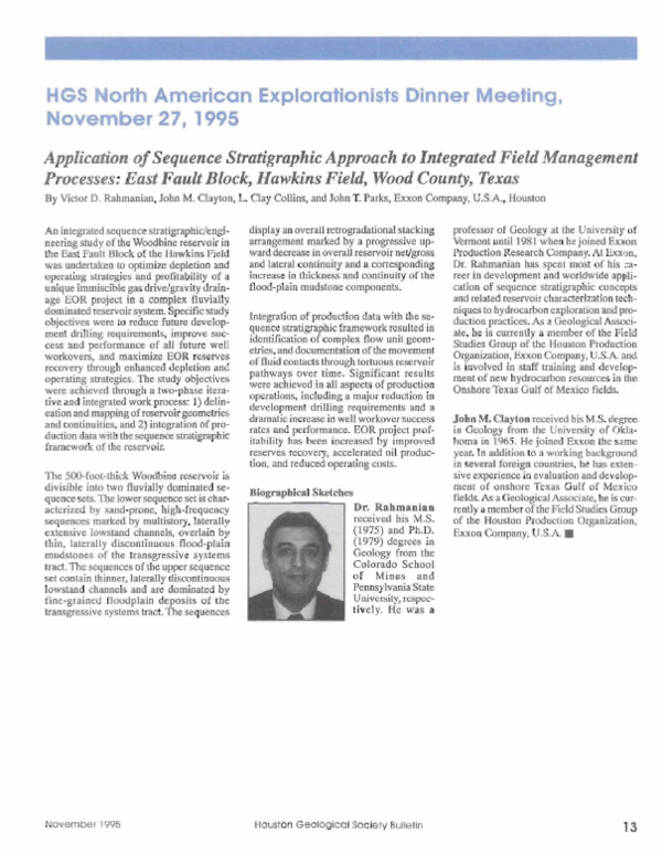 Abstract: Application of Sequence Stratigraphic Approach to Integrated Field Management Processes: East Fault Block, Hawkins Field, Wood County, Texas