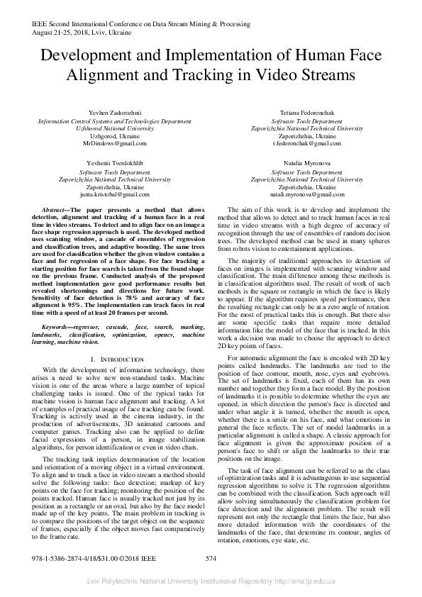 (PDF) Development and Implementation of Human Face Alignment and ...