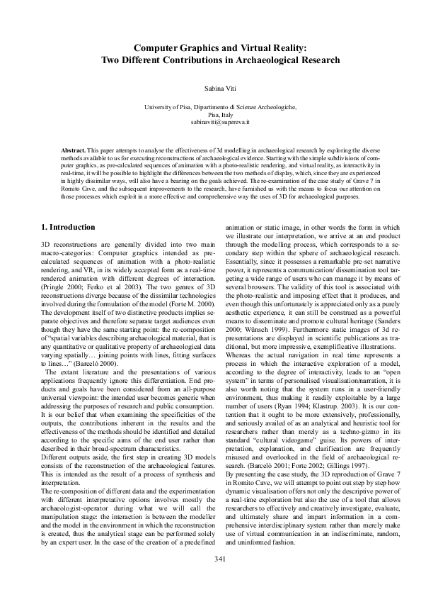 (PDF) Computer Graphics and Virtual Reality: two Different ...