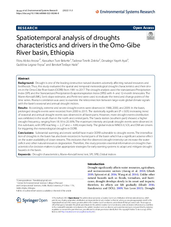 (PDF) Spatiotemporal analysis of droughts characteristics and drivers ...