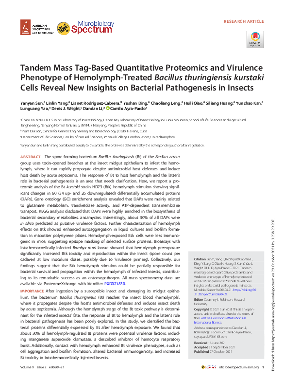 (PDF) Tandem Mass Tag-Based Quantitative Proteomics and Virulence ...