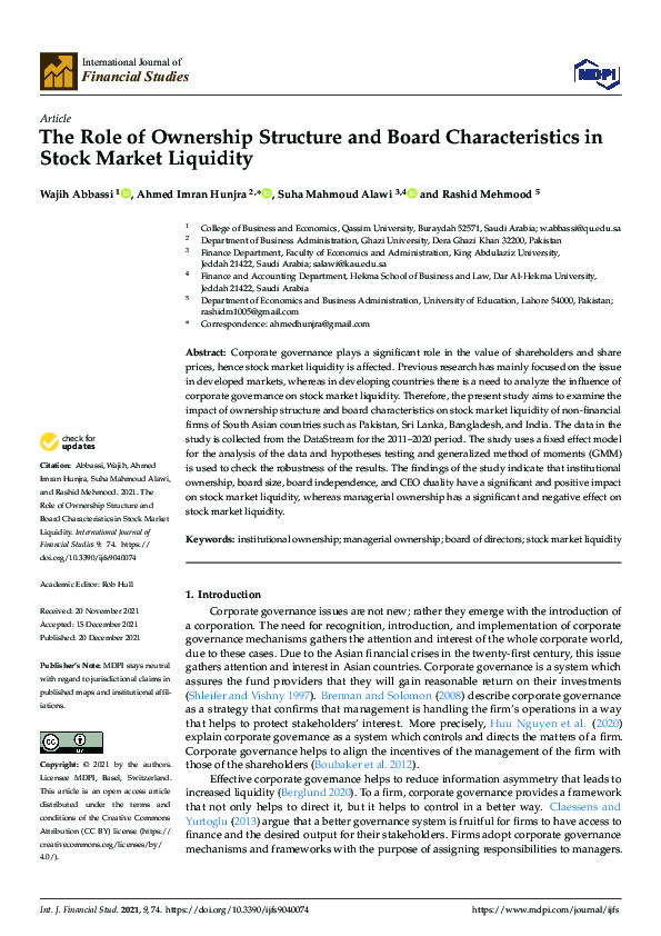 (PDF) The Role of Ownership Structure and Board Characteristics in ...