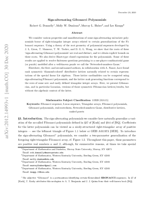 (PDF) Sign-alternating Gibonacci polynomials