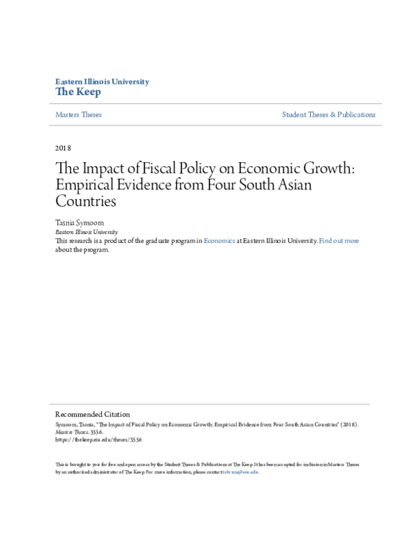 (PDF) The Impact of Fiscal Policy on Economic Growth: Empirical ...
