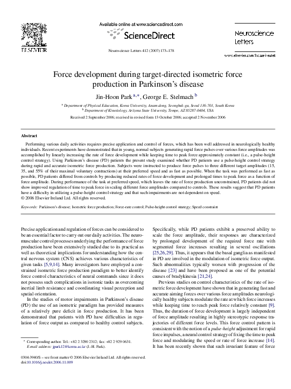 (PDF) Force development during target-directed isometric force ...