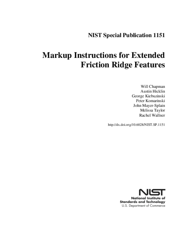(PDF) Markup Instructions for Extended Friction Ridge Features