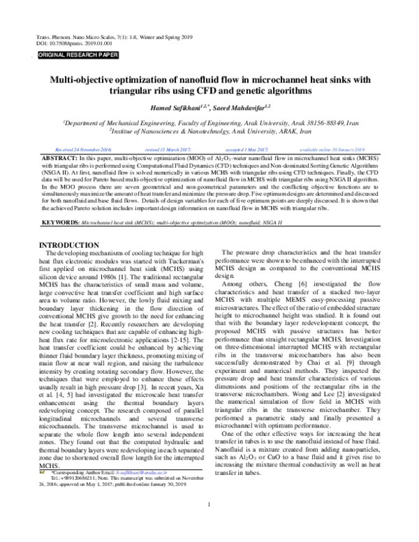 (PDF) Multi-objective optimization of nanofluid flow in microchannel ...