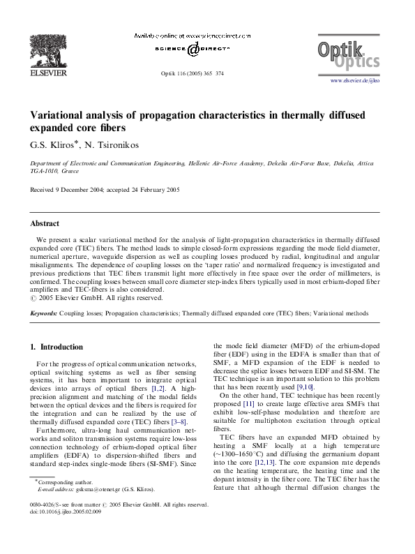 (PDF) Variational analysis of propagation characteristics in thermally ...
