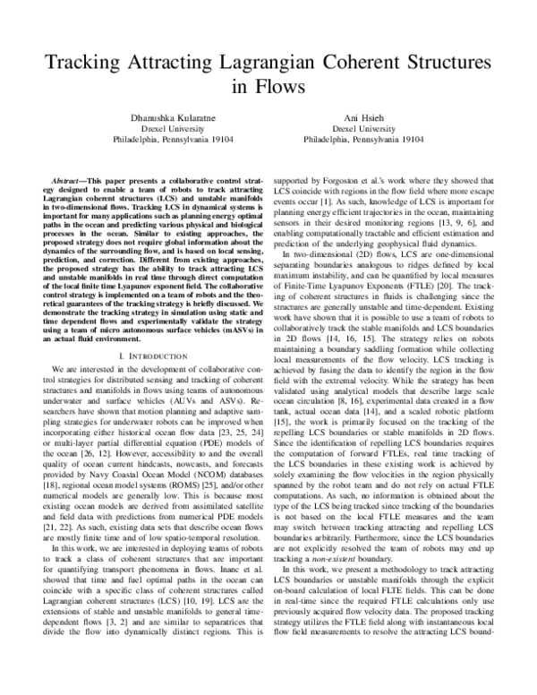 (PDF) Tracking Attracting Lagrangian Coherent Structures in Flows