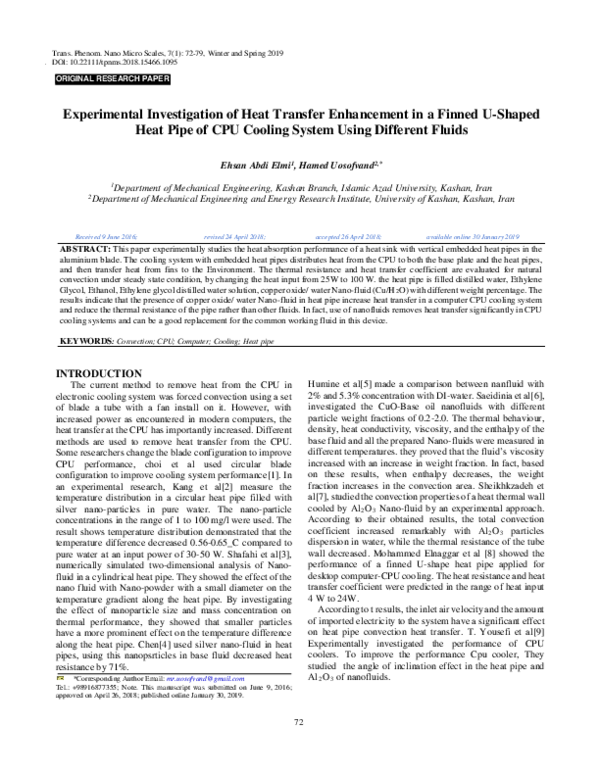 (PDF) Experimental Investigation of Heat Transfer Enhancement in a ...