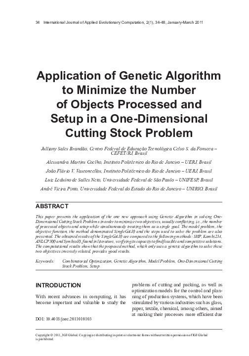 (PDF) Application of Genetic Algorithm to Minimize the Number of ...