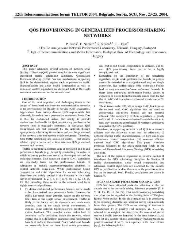 (PDF) Qos Provisioning in Generalized Processor Sharing Networks