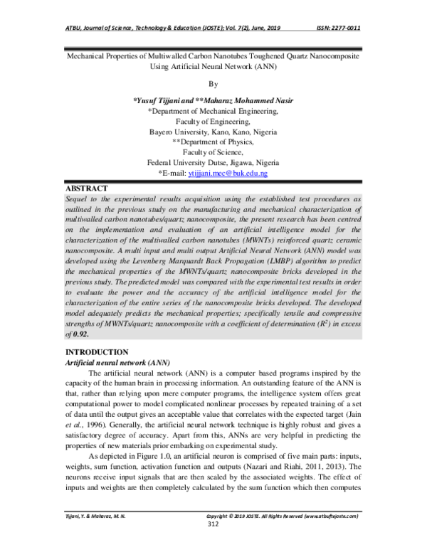 (PDF) Mechanical Properties of Multiwalled Carbon Nanotubes Toughened ...