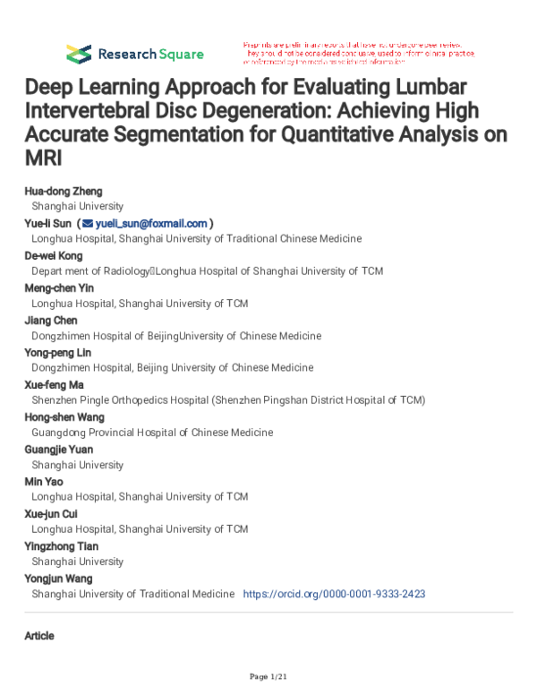 (PDF) Deep Learning Approach for Evaluating Lumbar Intervertebral Disc ...