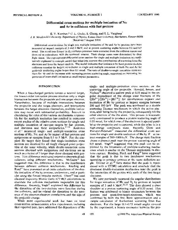 (PDF) Differential cross sections for multiple ionization of Ne and Ar ...