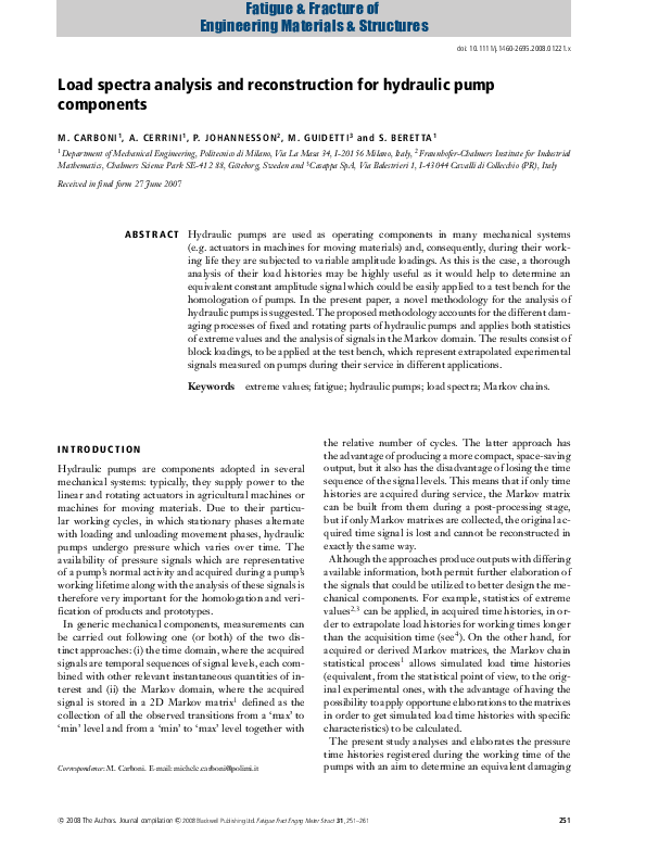 (PDF) Load spectra analysis and reconstruction for hydraulic pump ...