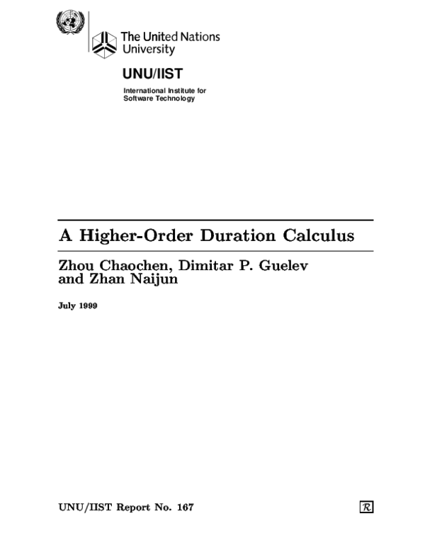 (PDF) A Higher-Order Duration Calculus