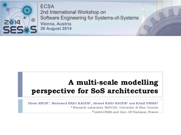(PDF) A multi-scale modelling perspective for SoS architectures