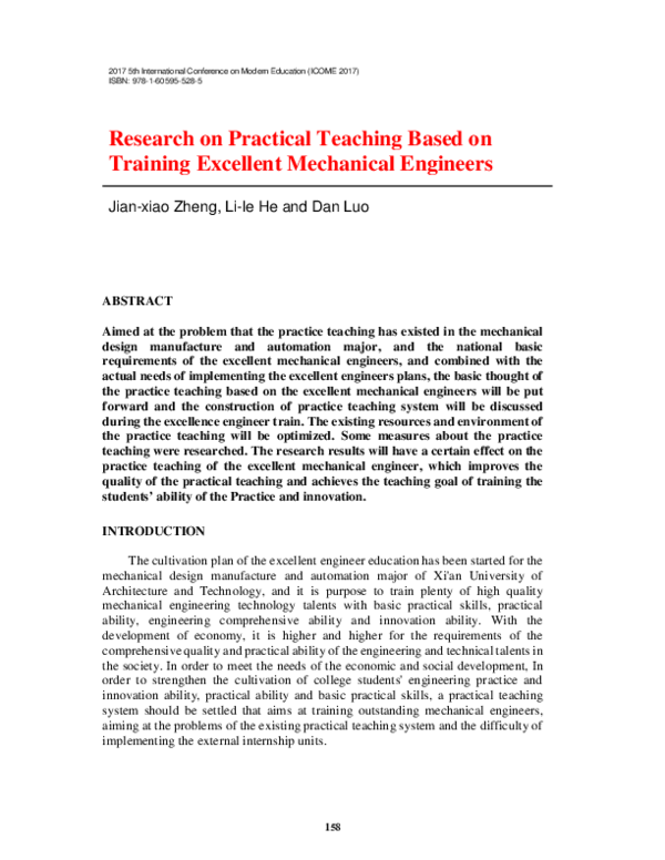 (PDF) Research on Practical Teaching Based on Training Excellent ...