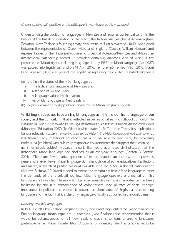(PDF) Bilingualism and Multilingualism in Early Childhood Education ...