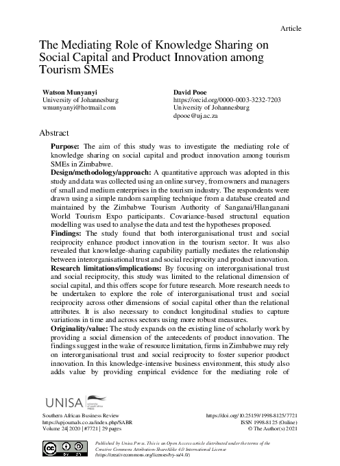 (PDF) The Mediating Role of Knowledge Sharing on Social Capital and ...